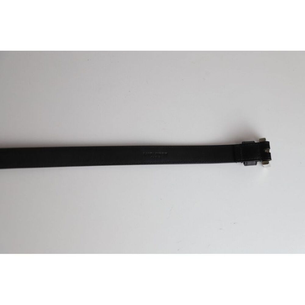 Saint Laurent Monogram Buckled Belt in Black Leather